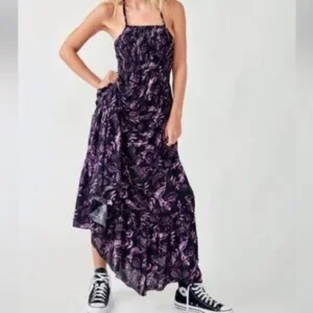 Free People Maxi Dress Black and Pink